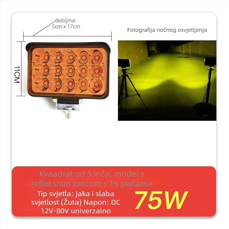 Kamionski LED reflektor, napajanje 12-80V, snaga 20-160W, IP67, kućište od lijevanog aluminija