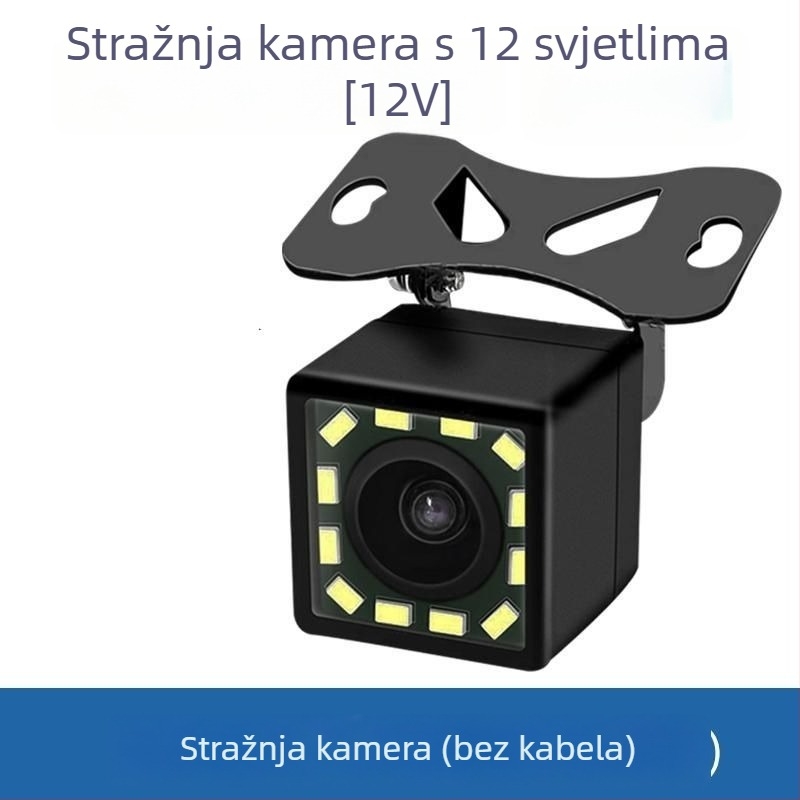 12V univerzalna automobilna kamera za stražnji pogled s infracrvenim noćnim vidom, vodootporna, nadzor stražnjeg pogleda