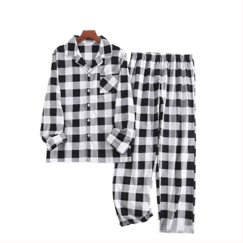 Set pidžame od 100% pamuka, flanel, s dugačkim rukavima i hlačama, srednja težina 141–160 g/m2