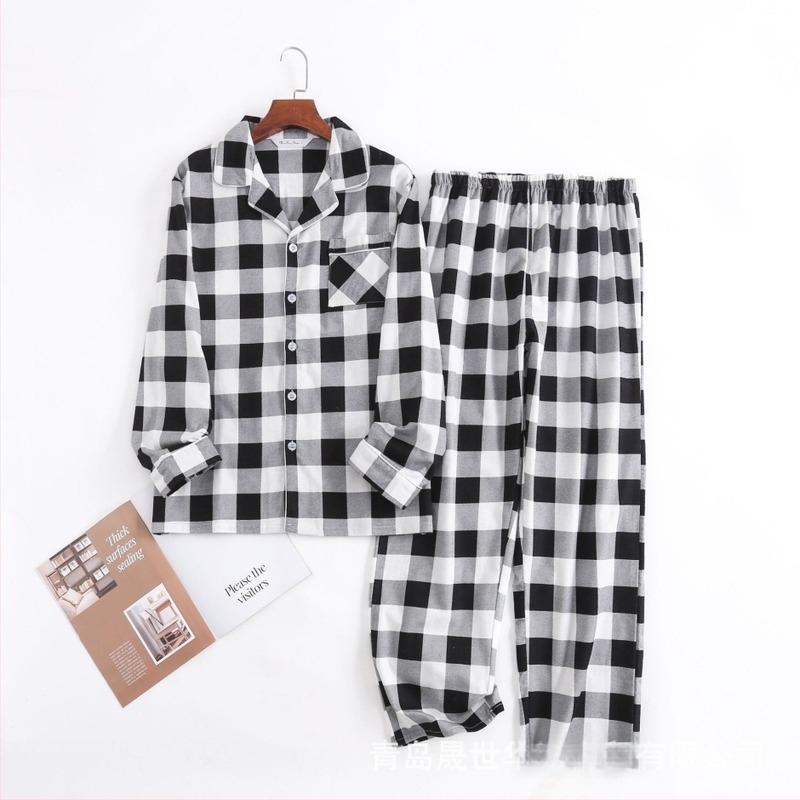 Set pidžame od 100% pamuka, flanel, s dugačkim rukavima i hlačama, srednja težina 141–160 g/m2