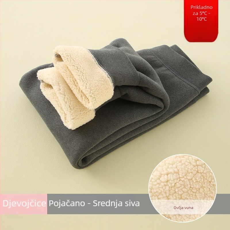 Dječje tople hlače s flisom, visok struk, jesensko-zimske, unisex, za djecu iznad 8 godina