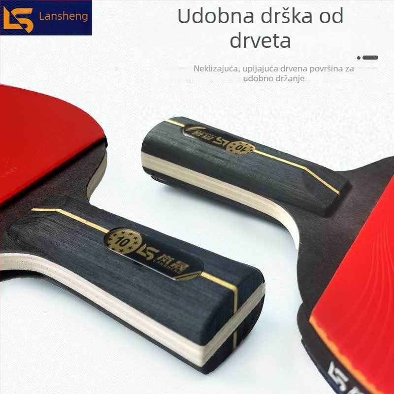 Stolnoteniski reketa, dvostrana guma visoke elastičnosti, karbonska ploča, direktni udar, trening set za studente i odrasle