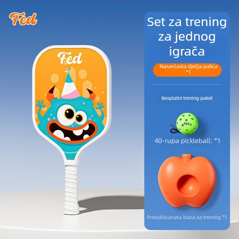 Set reketa za pickleball za početnike – vanjski trening za djecu, Fiberglass, 200 g, Feltun