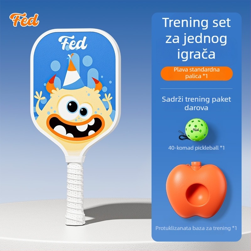 Set reketa za pickleball za početnike – vanjski trening za djecu, Fiberglass, 200 g, Feltun