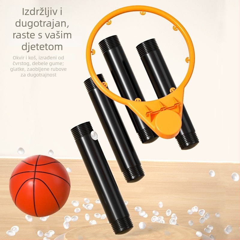 Dječji koš za košarku na zid, bez bušenja, unutarnja upotreba, podesiva, tiha igračka s loptom