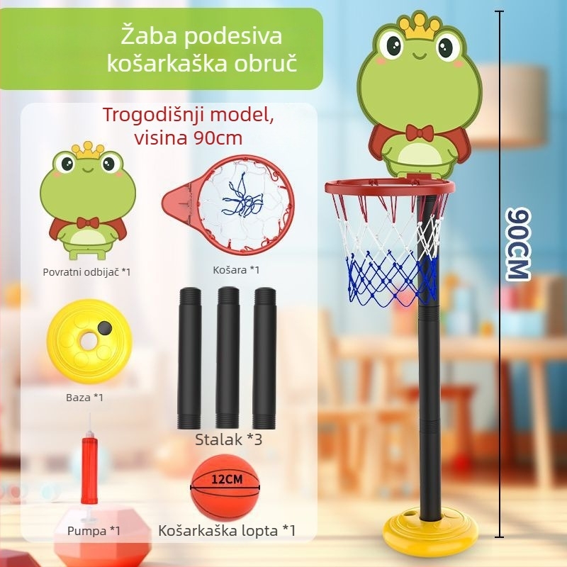 Dječji koš za košarku na zid, bez bušenja, unutarnja upotreba, podesiva, tiha igračka s loptom