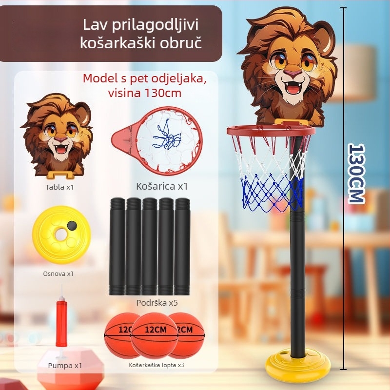 Dječji koš za košarku na zid, bez bušenja, unutarnja upotreba, podesiva, tiha igračka s loptom