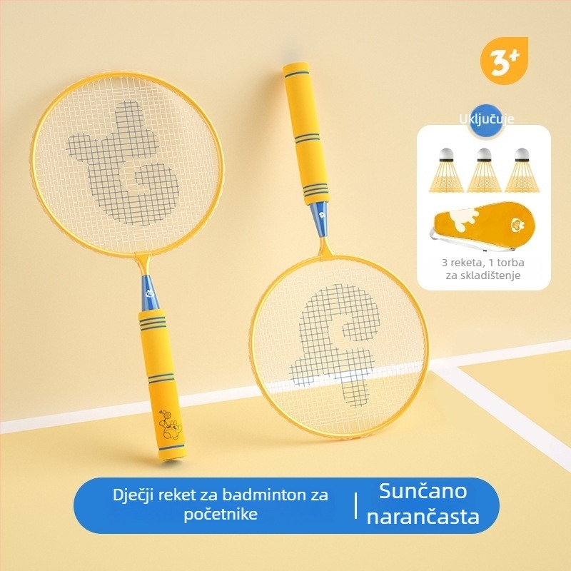 Dječji set raketa za badminton – ultralagan, 95–100 g; okvir od željezne legure; direktan udarac; za djecu; igru na otvorenom