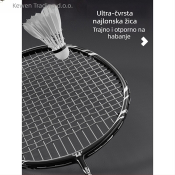 Badminton reketa – Kewen, okvir od karbonskih vlakana, težina 75–79 g, debljina ručke G-3, srednja tvrdoća