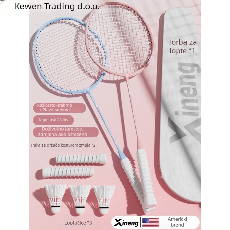 Badminton reketa – Kewen, okvir od karbonskih vlakana, težina 75–79 g, debljina ručke G-3, srednja tvrdoća