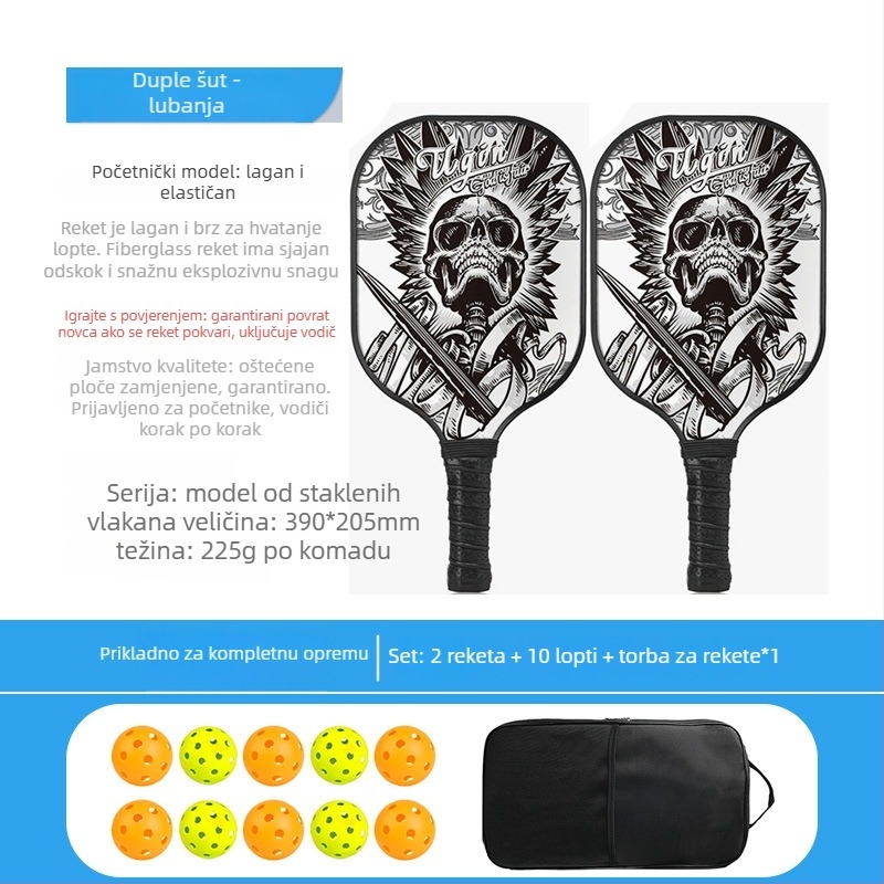 Set pickleball reketa od stakloplastike s honeycomb jezgrom, marka Ugin, težina 500 g