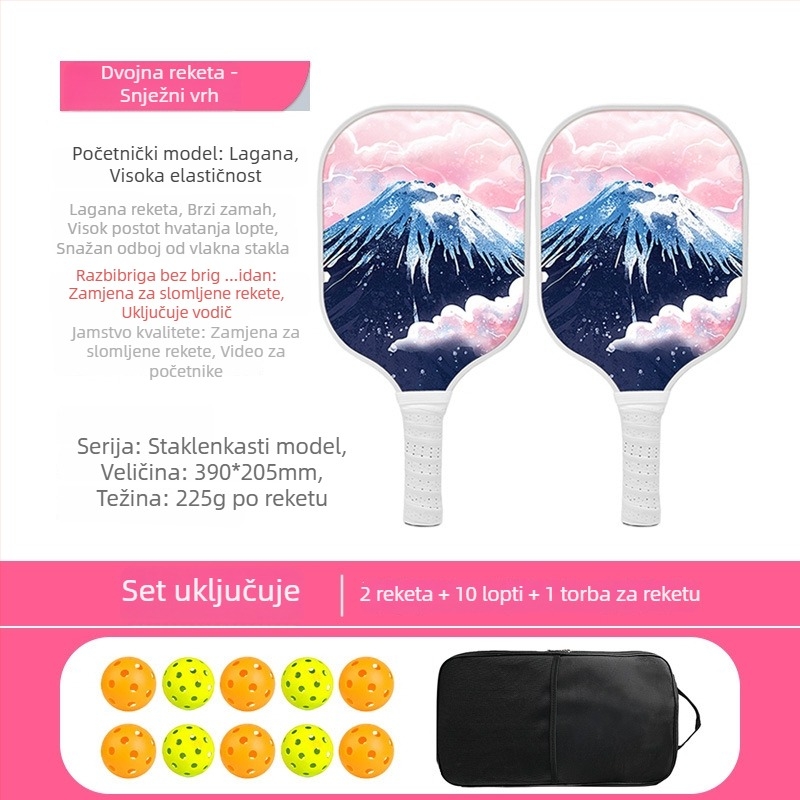 Set pickleball reketa od stakloplastike s honeycomb jezgrom, marka Ugin, težina 500 g