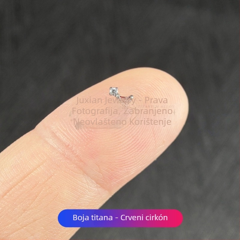 Set nakita za piercing od titanijevog legura s cirkonomijom – geometrijski unisex naušnice, nosni štapići i usni pirsing, unutarnji navoj, čistoća G23