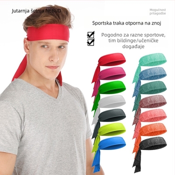 Unisex tenis headband s podesivim remenom, poliester, upija znoj, za vanjske sportove
