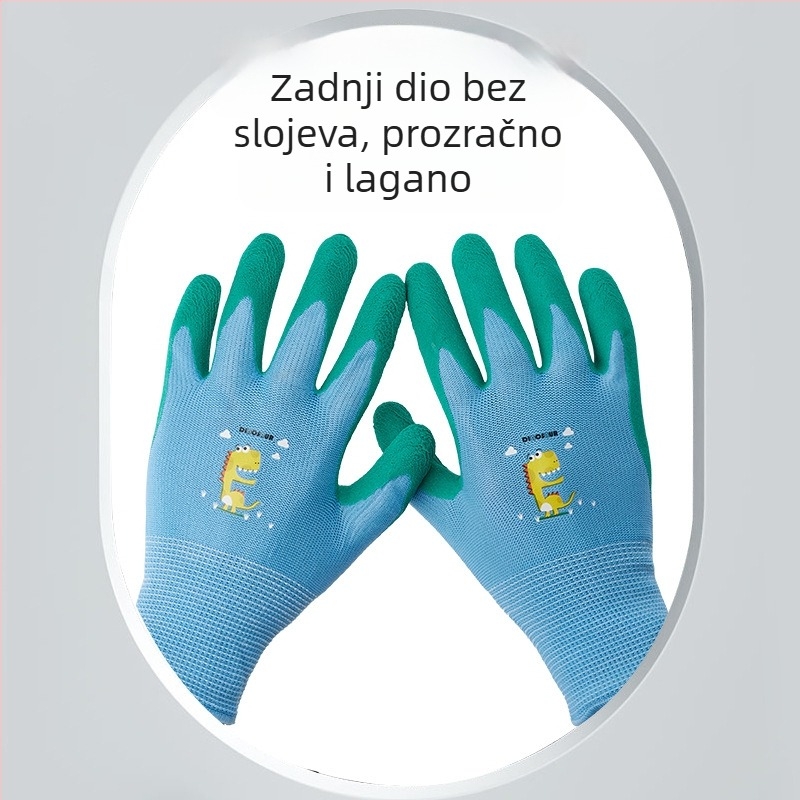 Dječje rukavice za plažu i ronjenje, za traženje uz obalu i hvatanje rakova, zaštita od stiskanja i bodlji, vodootporne — Materijal: svila s cvjetnim uzorkom; Kategorija: rukavice za plivanje