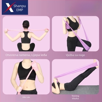 Shanpu A1V50 Elastična traka otpora za produženje nogu, vježbe ramena i leđa, vježbe prsnog koša i bokova, joga traka