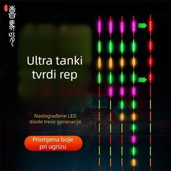 LED svjetleći plovak za ribolov s mogućnošću promjene boje, dan/noć