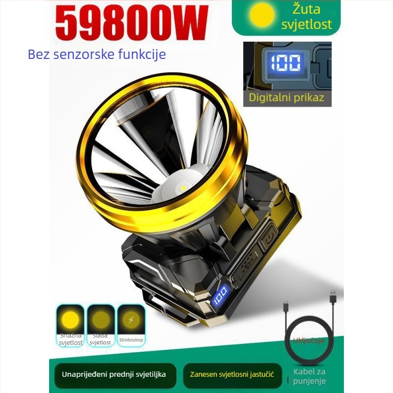 Čelna lampica 985 – baterija 18650, vodootporna, domet 1000 m, trajanje osvjetljenja 24 h