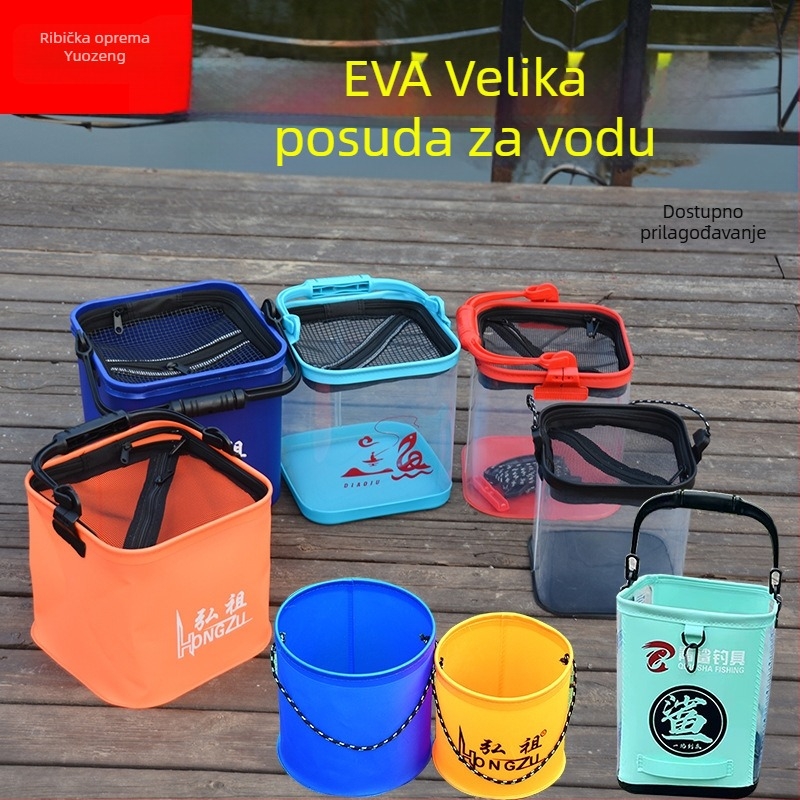 Koš za ribolov za žive ribe, sklopiv, ojačan, EVA, integrirano oblikovanje