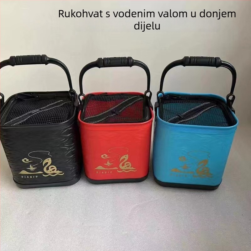 Koš za ribolov za žive ribe, sklopiv, ojačan, EVA, integrirano oblikovanje