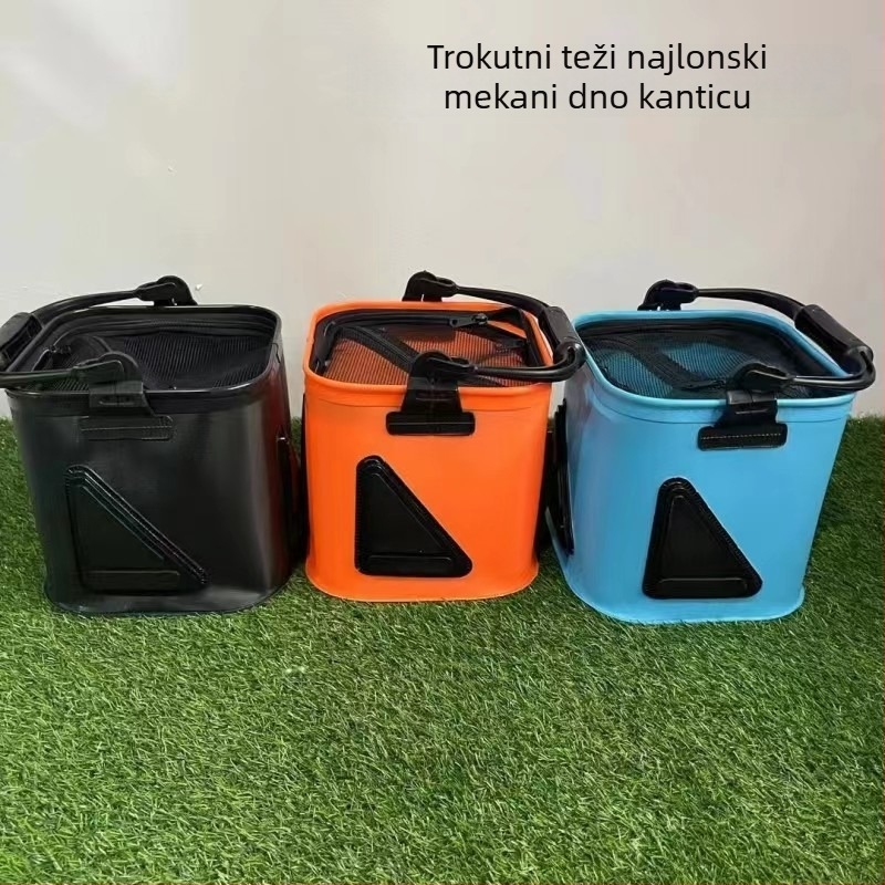 Koš za ribolov za žive ribe, sklopiv, ojačan, EVA, integrirano oblikovanje