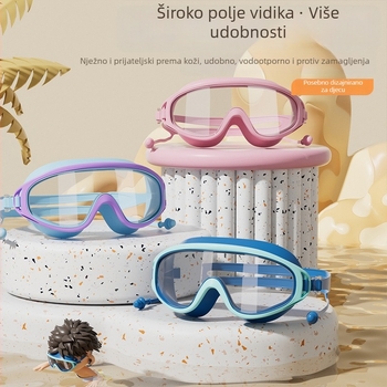 Dječje plivačke naočale sa kapom, trodijelni set, PC leće, protiv zamagljivanja, vodootporne