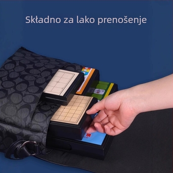 Magnetski preklopni prijenosni set za više igara za djecu i učenike – uključuje kineski šah, dame i Gomoku – edukativna igra