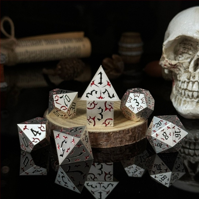 Metalne kocke za TRPG i stolne igre, cinkova legura, stil pravokutnog kuta, oblik Drugi, mogućnost prilagodbe, pogodno za šah i kartične zabave