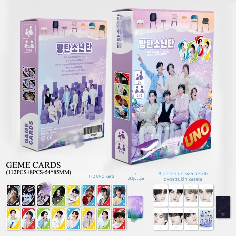 Set od 120 UNO karata s GOT7, SK, IVE, GIDLE i EN – K-pop zvijezde kartice za igru