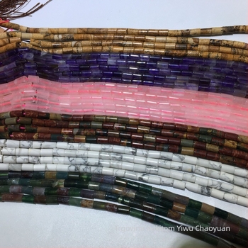 Perle od prirodnog kamena, cilindrične, 8 mm, s rupom za izradu DIY nakita