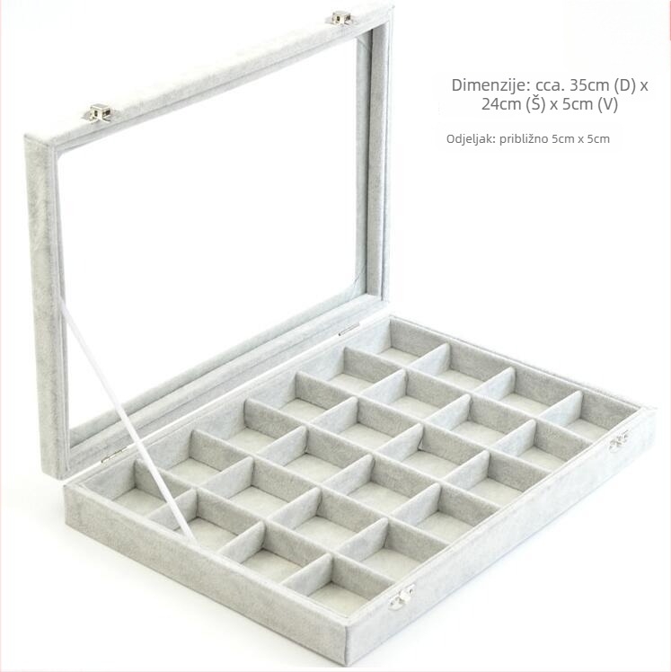 Kutija za nakit s mrežastim dijelovima, prozirna, otporna na prašinu, materijal papir, pastoralni stil