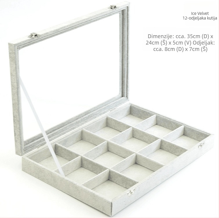 Kutija za nakit s mrežastim dijelovima, prozirna, otporna na prašinu, materijal papir, pastoralni stil