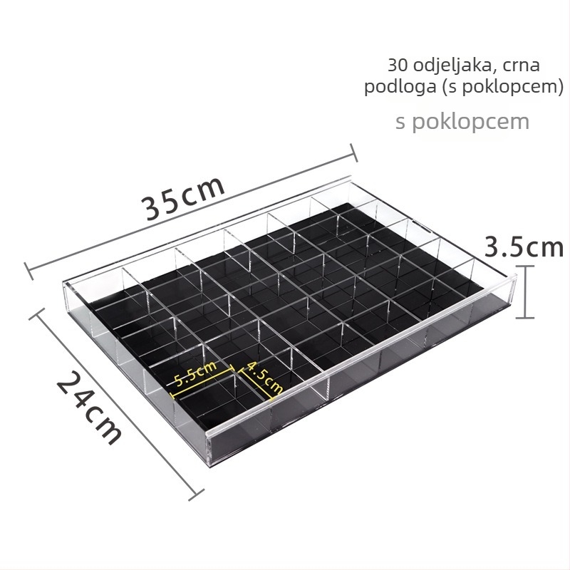 Kutija za nakit s mrežastim dijelovima, prozirna, otporna na prašinu, materijal papir, pastoralni stil
