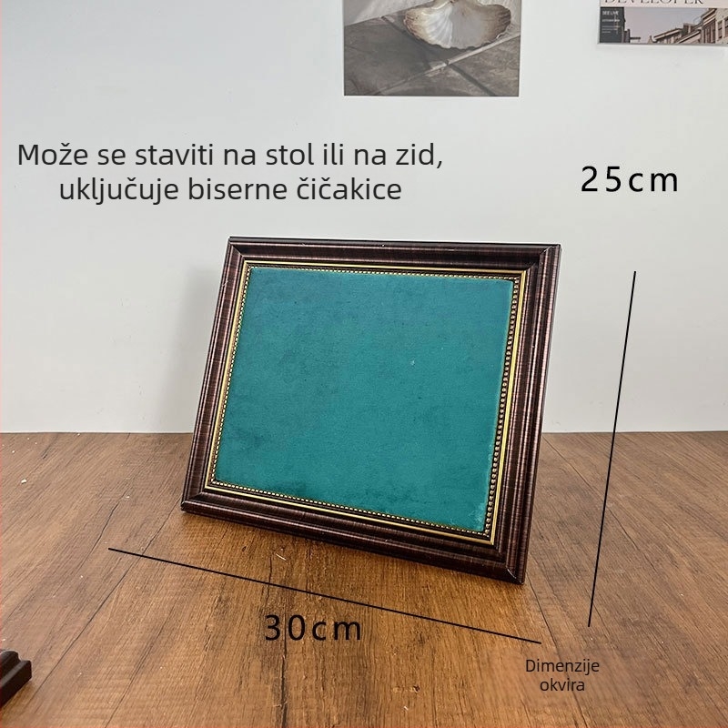 Jedno-dijelni okvir za izlaganje nakita na zid – nordijskog stila, PS okvir s flanelom, ručna izrada, za ogrlice, naušnice i narukvice