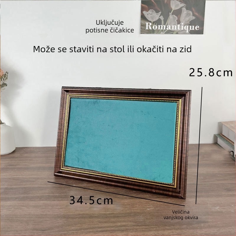 Jedno-dijelni okvir za izlaganje nakita na zid – nordijskog stila, PS okvir s flanelom, ručna izrada, za ogrlice, naušnice i narukvice