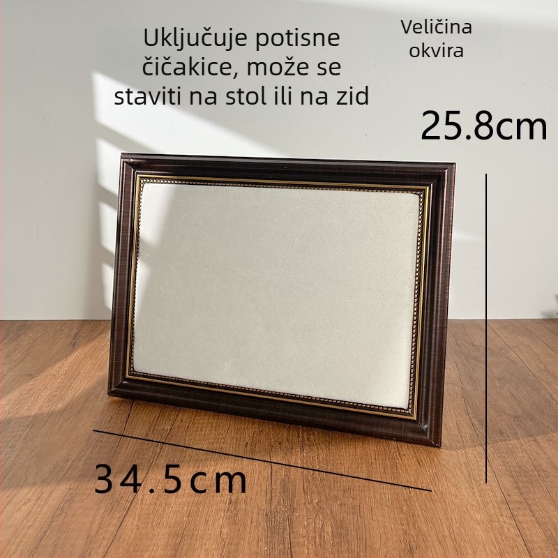 Jedno-dijelni okvir za izlaganje nakita na zid – nordijskog stila, PS okvir s flanelom, ručna izrada, za ogrlice, naušnice i narukvice