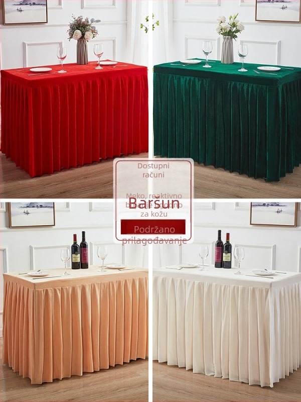 Zlatni baršunasti stolnjak za konferencije, dugačak pravokutni oblik, otporan na visoke temperature, baršunasta tkanina, za izložbe, pult za prijavu i hotelsku upotrebu, minimalistički stil, jednobojan