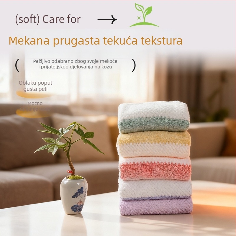 Set ručnika od koralnog flisa – 3 komada, ručnici za kupanje i lice, ravno pletenje, vlakna 32s, težina 200 g+