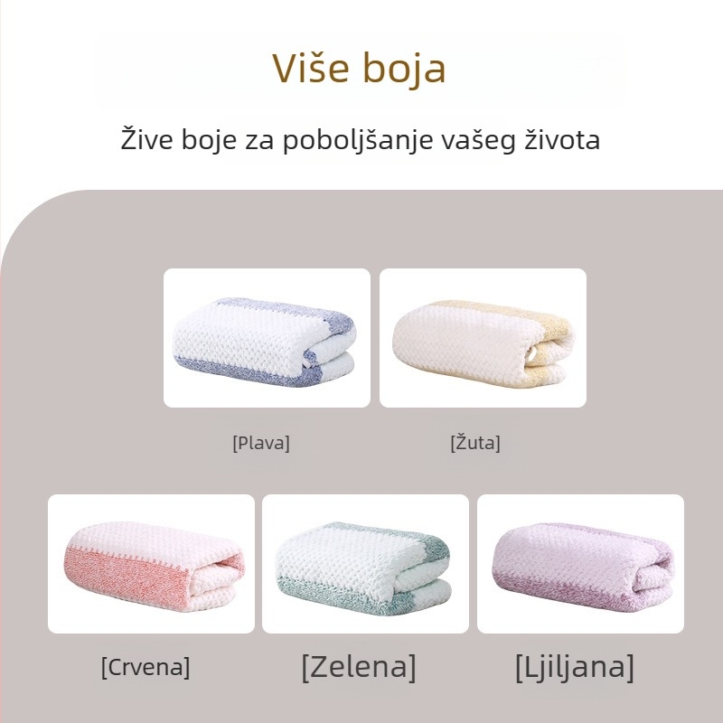 Set ručnika od koralnog flisa – 3 komada, ručnici za kupanje i lice, ravno pletenje, vlakna 32s, težina 200 g+