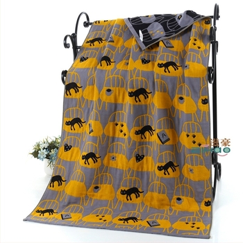 Zihao YZ ručnik za kupanje, trostruki sloj pamuk gazasti ručnik, za odrasle i djecu, 320 g, 32 niti, završna obrada Jacquard