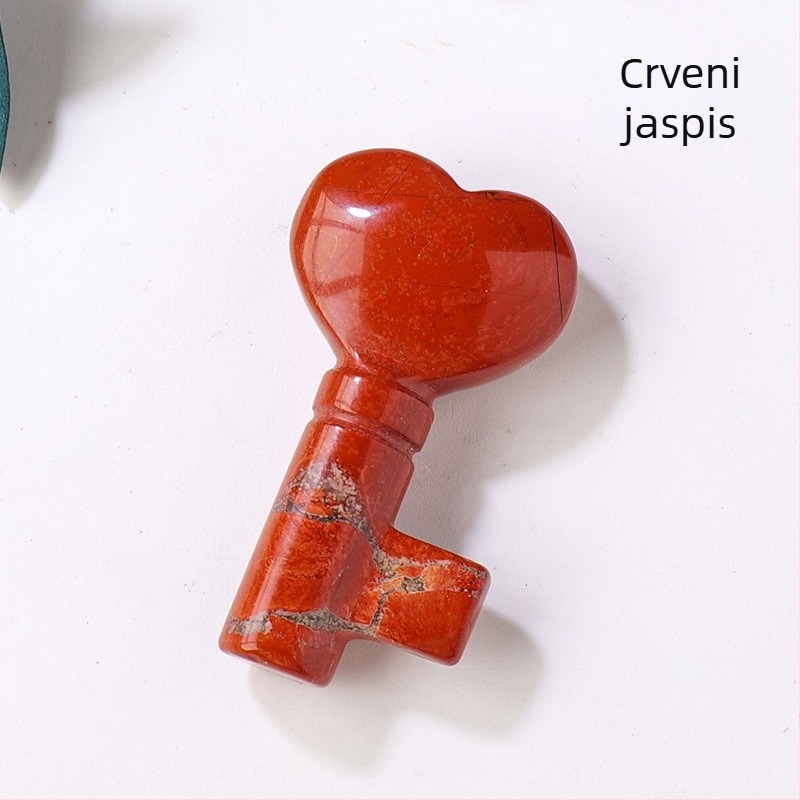Ametistno srce ključ privjesak, geometrijski kristalni nakit, moderan stil