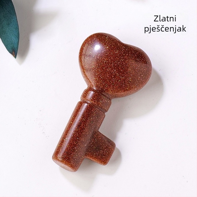 Ametistno srce ključ privjesak, geometrijski kristalni nakit, moderan stil