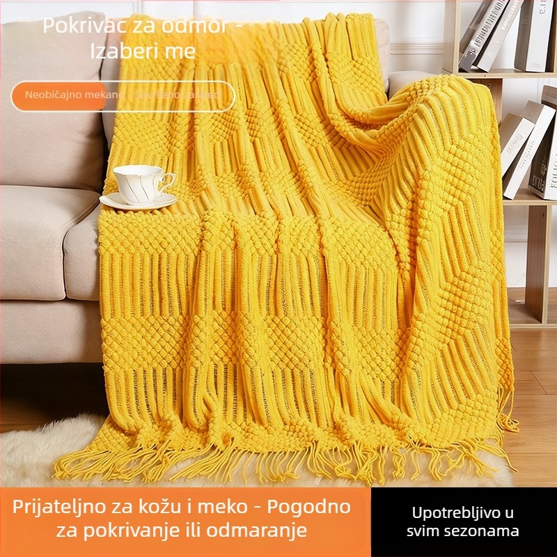 Deka za kauč u nordijskom stilu, pleteni uzorak ananasa — deka za odmor