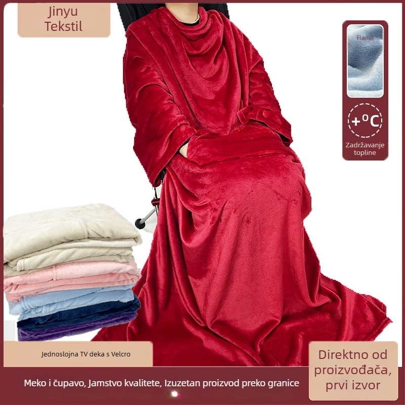Flanel deka za televizor s Velcro zatvaračem, višenamjenska, modernog stila (240 g/m², poliester, zima, flanel, vrhunska kvaliteta)