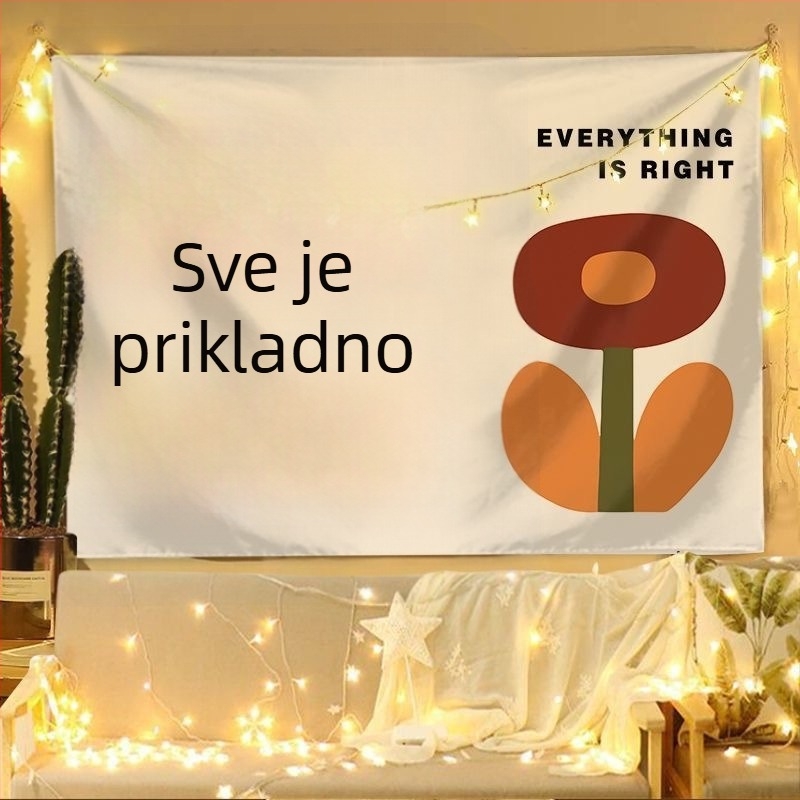 Instagram-stilu minimalistička zidna tapiserija za spavaću sobu i dnevni boravak, s blackout efektom – dekorativna pozadina zida