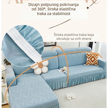 Zaštitna navlaka za kauč protiv grebanja mačaka, univerzalna, protuklizna, za kauč tip chaise, za četiri sezone