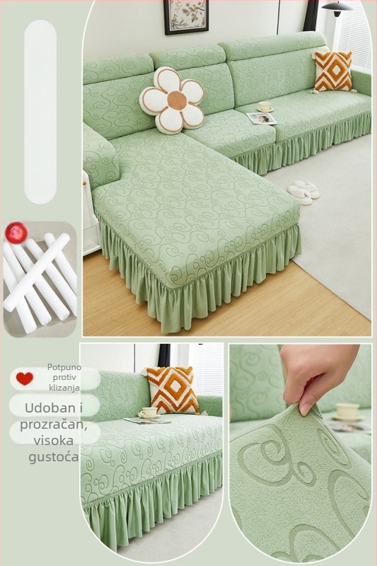Zaštitna navlaka za kauč protiv grebanja mačaka, univerzalna, protuklizna, za kauč tip chaise, za četiri sezone