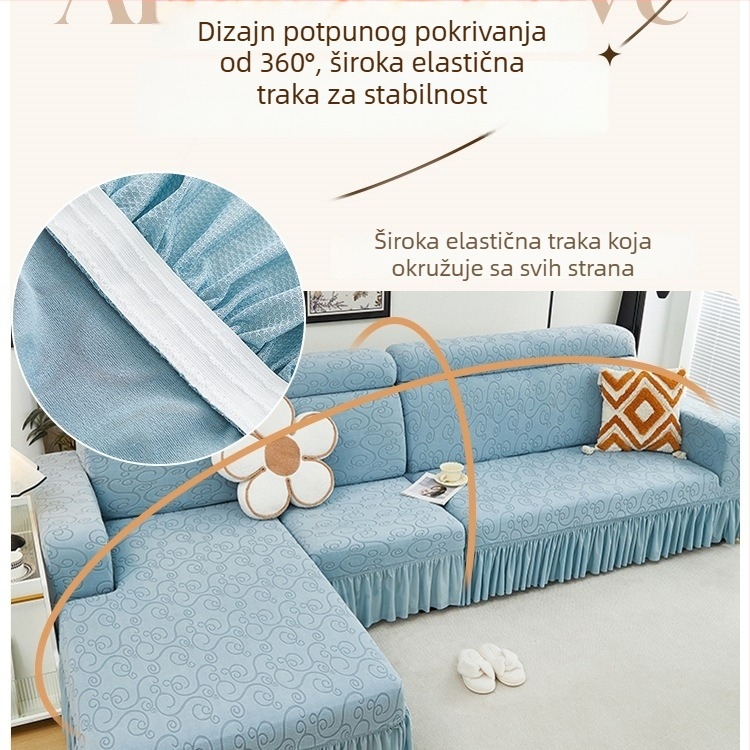 Zaštitna navlaka za kauč protiv grebanja mačaka, univerzalna, protuklizna, za kauč tip chaise, za četiri sezone