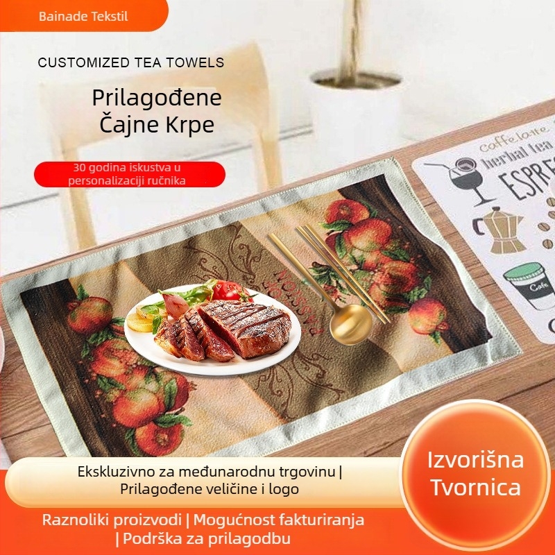 Kuhinjska krpa od mikrovlakana, 210 g/m², moguć tisak logotipa, prilagodljivo