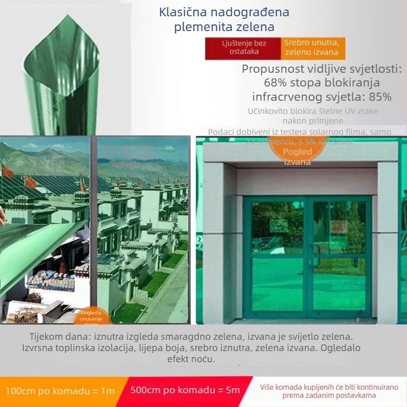 5 m izolacijski film za prozor – zaštita od sunca i privatnosti, folija za staklo balkon